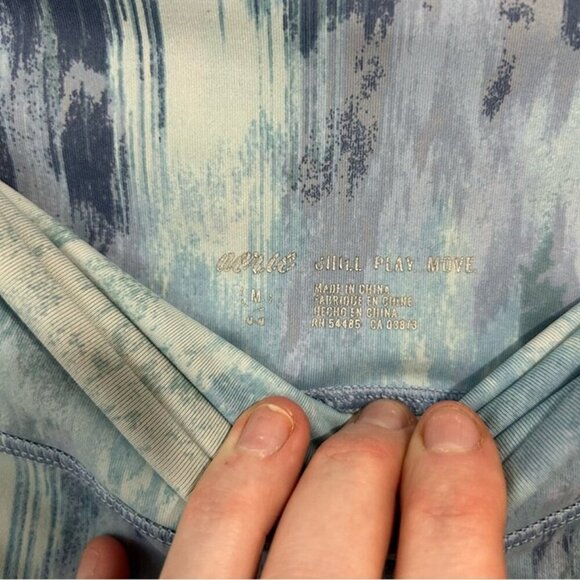 Aerie Blue White High Waist Tie Dye Patterned Leggings Tight Women’s Size Medium - Picture 2 of 6